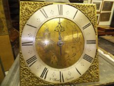 An oak longcase clock, the 30 hour movement striking on a bell,