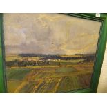 HERMANN URBAN "Open landscape", oil on canvas, signed lower left,
