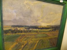 HERMANN URBAN "Open landscape", oil on canvas, signed lower left,