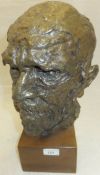 JULIET ANTHONY (20TH CENTURY) "The Raconteur", bronze bust of a bearded gentleman,
