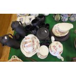 A quantity of mid 20th Century Wedgwood Black Basalt tea wares,