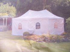 A Team Leisure hexagonal pavilion gazebo and small marque with flooring etc CONDITION