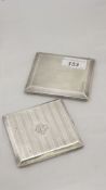 Two silver cigarette cases, one initialled "BGP" (by A M & M Limited, London,