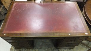 A mahogany pedestal desk,