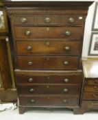 A late George III Welsh oak chest on chest,