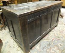 An 18th Century oak coffer,