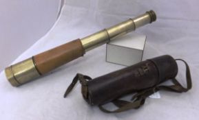 An early 20th Century leather bound brass four draw telescope "The Albemarle Telescope" by "J H