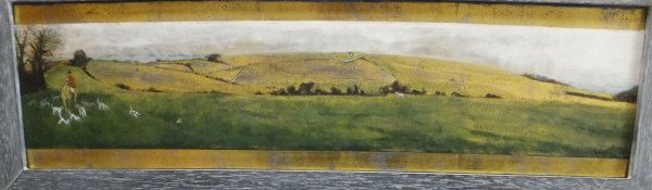 SALLY ELLWOOD "View from the the A303 with huntsman and hounds,