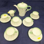 A Shelley coffee service for six place settings to include coffee pot, milk jug,