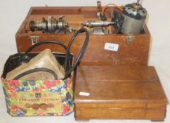 A vintage Ime watchmaker's lathe with motor, accessories,