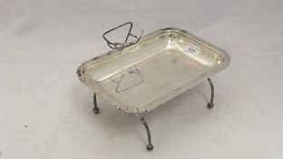 A silver asparagus dish with server and jug holder (jug missing) (by Roberts & Belk, Sheffield,