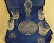 A set of ten Waterford Crystal presentation wines with bell-shaped bowls on a faceted stem,