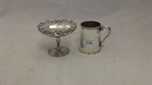 A silver tankard inscribed "Edith Paula Oates May 19th 1927",