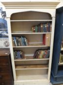 A Victorian painted open bookcase with adjustable shelving CONDITION REPORTS Once