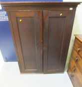 A Victorian stained pine two door cupboard CONDITION REPORTS Approx 114cm wide x