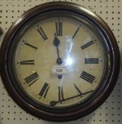 A late 19th Century mahogany cased circular wall dial,