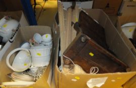 Six boxes of assorted sundry china and other wares,