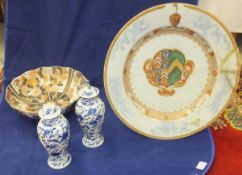 A Chinese porcelain armorial charger,