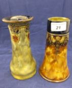 A Royal Doulton stoneware vase of flared form, No'd.