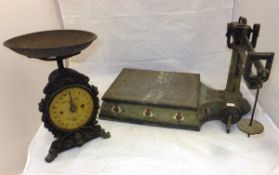 A set of Victorian Parnall & Sons Limited of Bristol 7 lbs scales and a set of Salter household