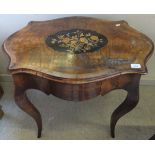 A Victorian walnut and marquetry inlaid single drawer centre table in the Louis XV taste