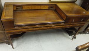 A 19th Century mahogany and inlaid square piano conversion dressing table,