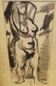 DAVID SMITH "Nude study", monochrome watercolour, unsigned,