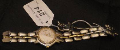 A Berolucci "Pulchra" steel and yellow metal wristwatch set with diamonds,