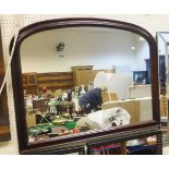 A modern mahogany over mantel mirror in the Victorian taste