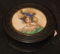 A 19th Century circular snuff box,