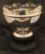 A silver presentation bowl inscribed "Presented to Mr E L Smith by the Staff and Employees of