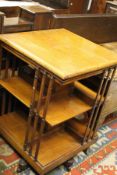 A circa 1900 mahogany revolving bookcase