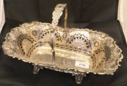 A Goldsmiths and Silversmiths Company pierced silver basket of rounded rectangular form (London,