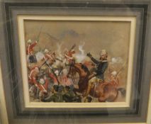 IN THE MANNER OF ORLANDO NORIE (1832-1901) "The Charge", watercolour,