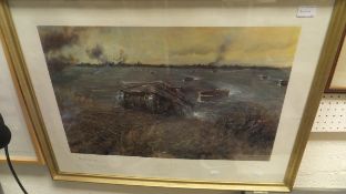 AFTER TERENCE CUNEO "Operation Plunder", study of tank landings across the Rhine,