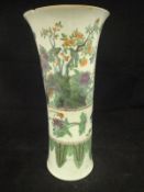 A 19th Century Chinese famille-vert vase of waisted form with flared rim,