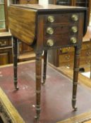 A Victorian mahogany Pembroke table, the top above two drawers, one set as two,