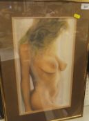 THOMAS CLARKE "Shy blond and beautiful", a nude study, pastel,