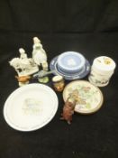 A box of miscellaneous decorative china wares to include a Royal Doulton figurine "Penny" (HN2338),