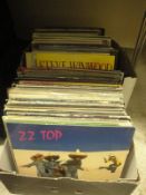 Two boxes of various LP records to include Dire Straits, Smiths, Ted Nugent, Pink Floyd,