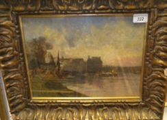 ARTHUR G BELL (1849-1916) "The River Thames below Mortlake", oil, signed lower right,