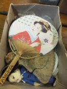A collection of miscellaneous items to include a box containing a collection of vintage dolls,