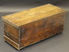 A 17th Century Cyprus chest with planked cypress top,