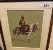 RICHARD SIMKIN (1840-1926) "The 8th Royal Irish Hussars - Drummer mounted on horseback",