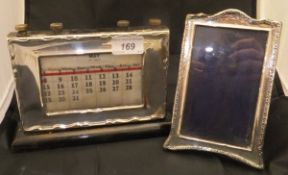 A silver mounted desk calendar (Birmingham, 1937),