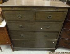 A Victorian oak chest of drawers,
