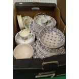 A box of assorted china wares, to include Royal Doulton "Bunnykins" tea wares,