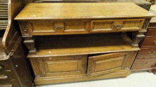 A Victorian oak sideboard,