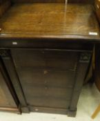 A Victorian oak wellington chest,