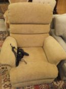 A Sherborne electric reclining armchair upholstered in oatmeal chenille fabric